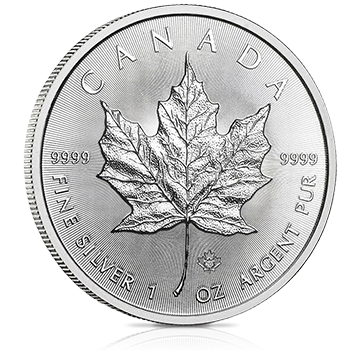 Cеребряная монета Канадская «Maple Leaf»,  31,1 г (1 унция)
