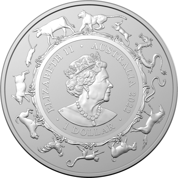 Hõbemünt Lunar 2022 tiigriaasta 31,1 g (1 oz)