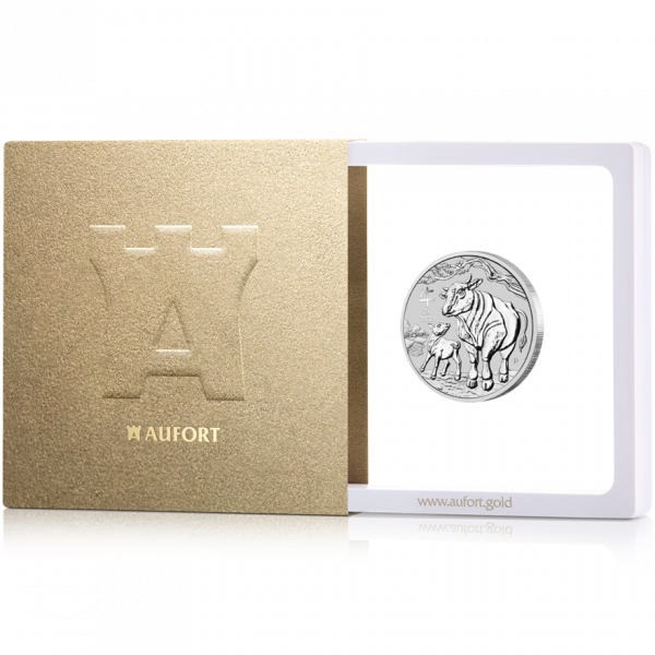 Hõbemünt Lunar 2021 pühvliaasta 31,1 g (1 oz) kinkekarbis